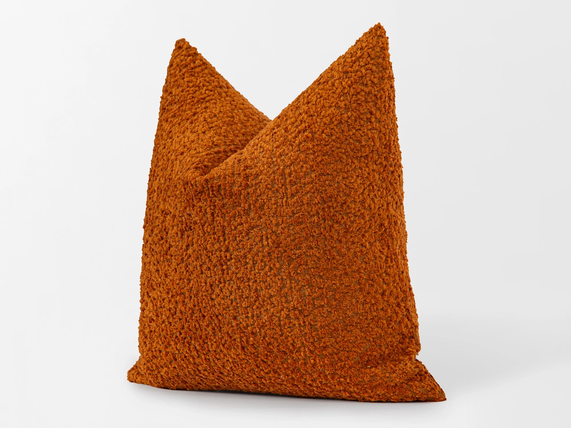 Rust Orange Plush Pillow Cover - Teddy