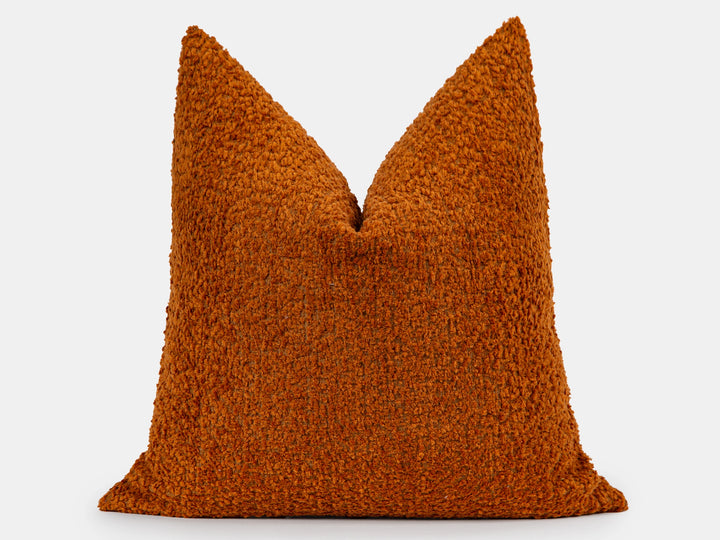 Rust Orange Plush Pillow Cover - Teddy