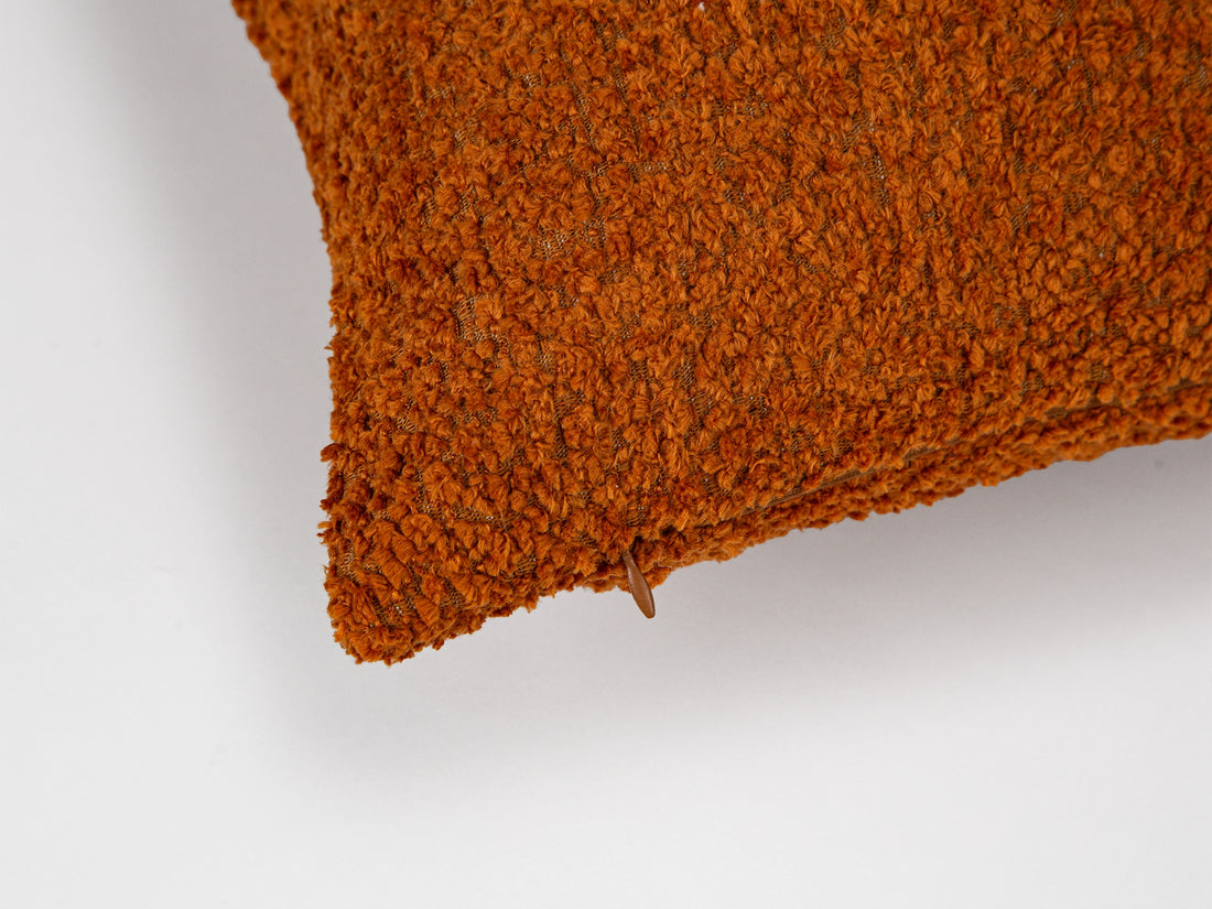 Rust Orange Plush Pillow Cover - Teddy