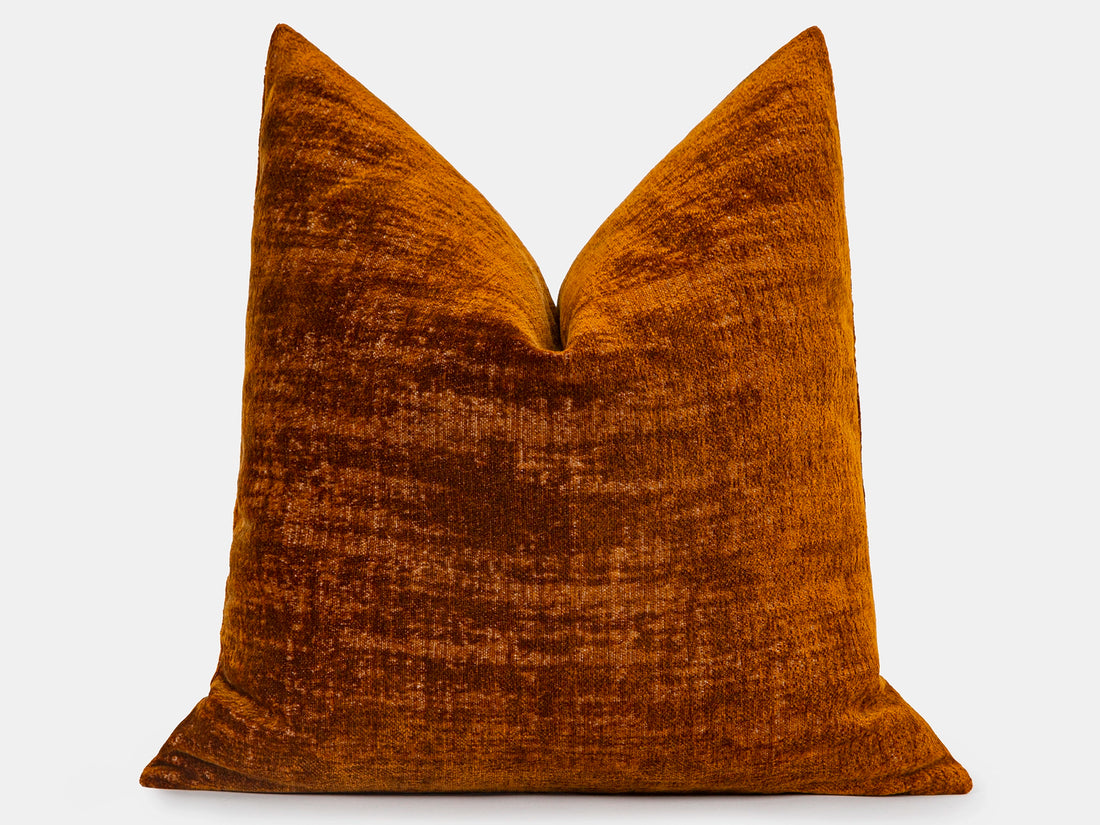 Rust Orange Textured Pillow Cover