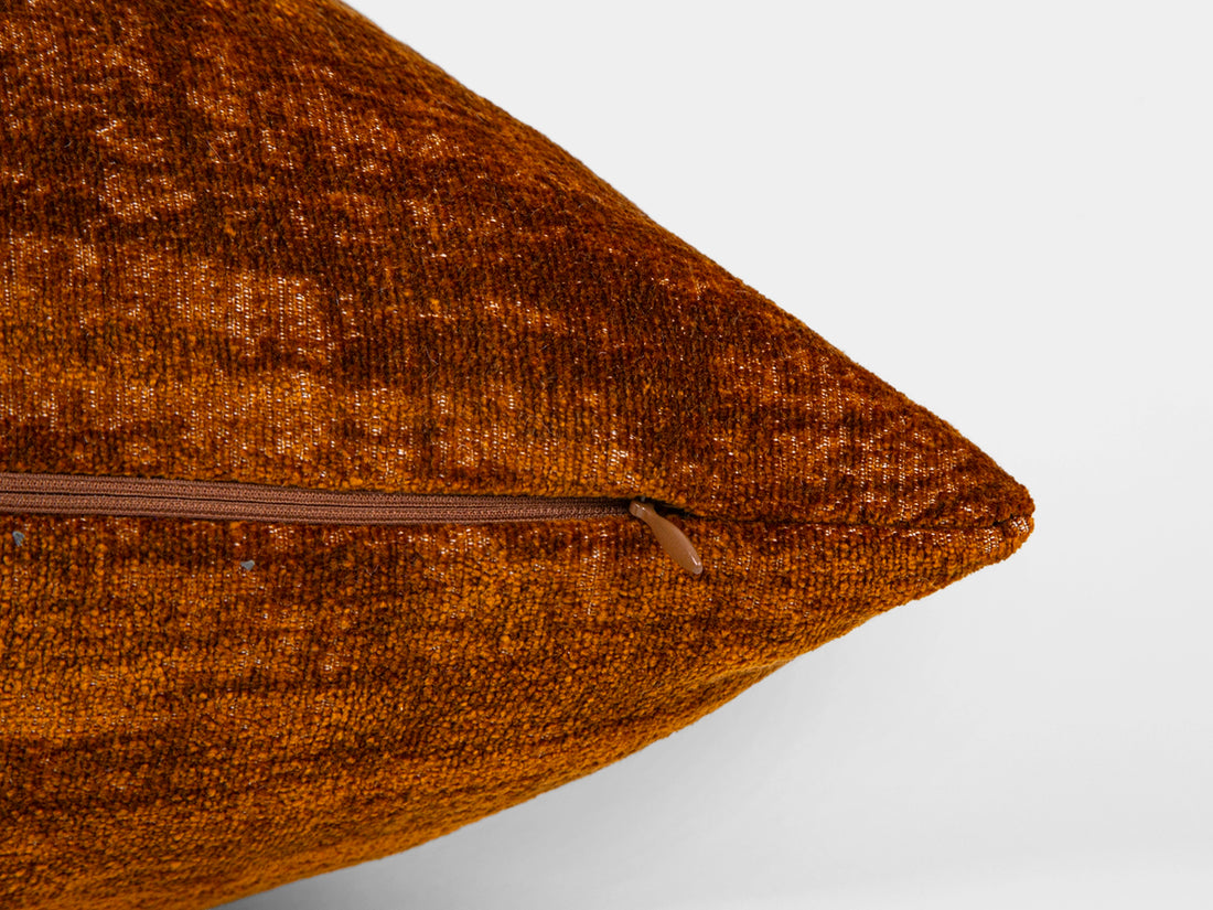 Rust Orange Textured Pillow Cover
