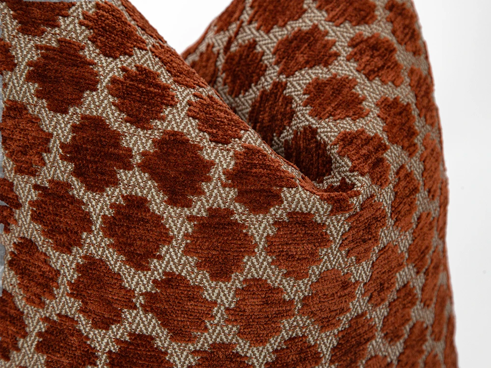 Spotted Textured Rust Pillow Cover