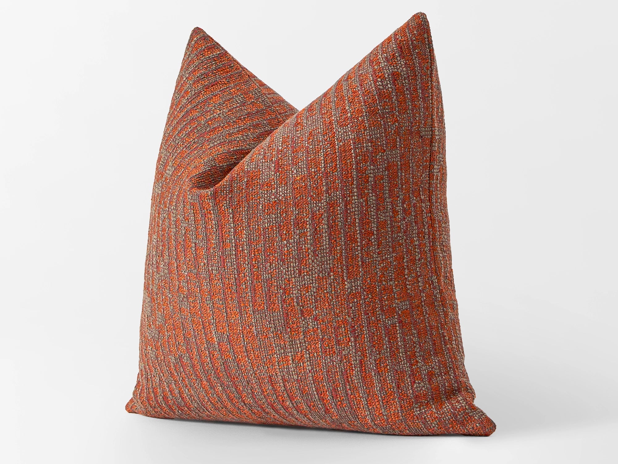 Brick Colored Woven Pillow Cover