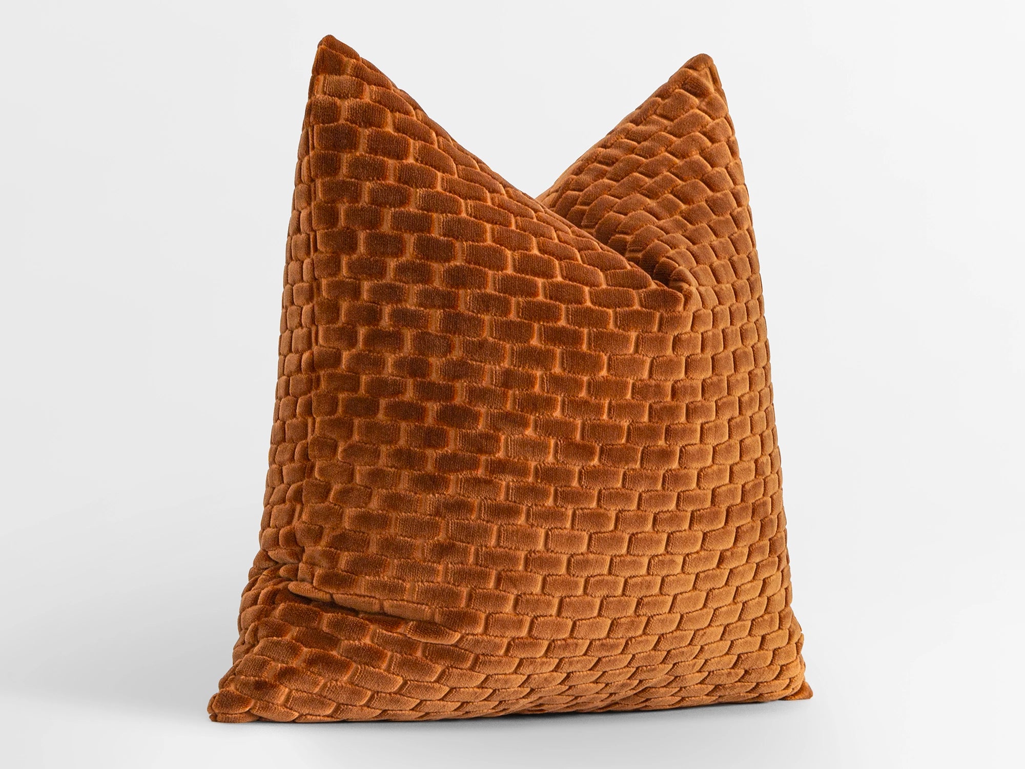 Rust Brick Textured Pillow Cover