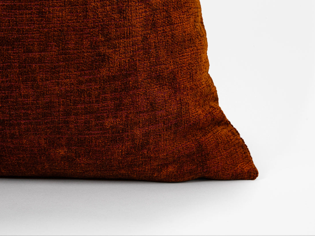 Rust Textured Throw Pillow Cover