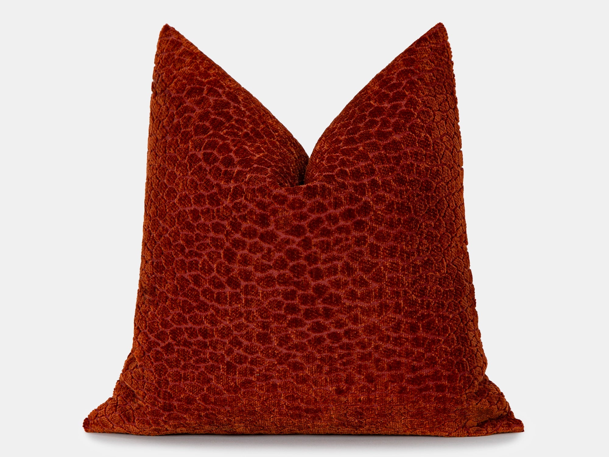 Rust Leopard Textured Pillow Cover