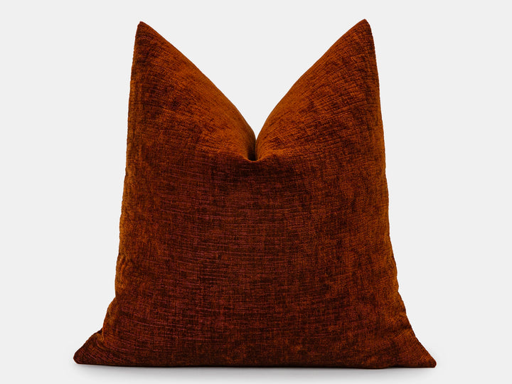 Rust Textured Throw Pillow Cover