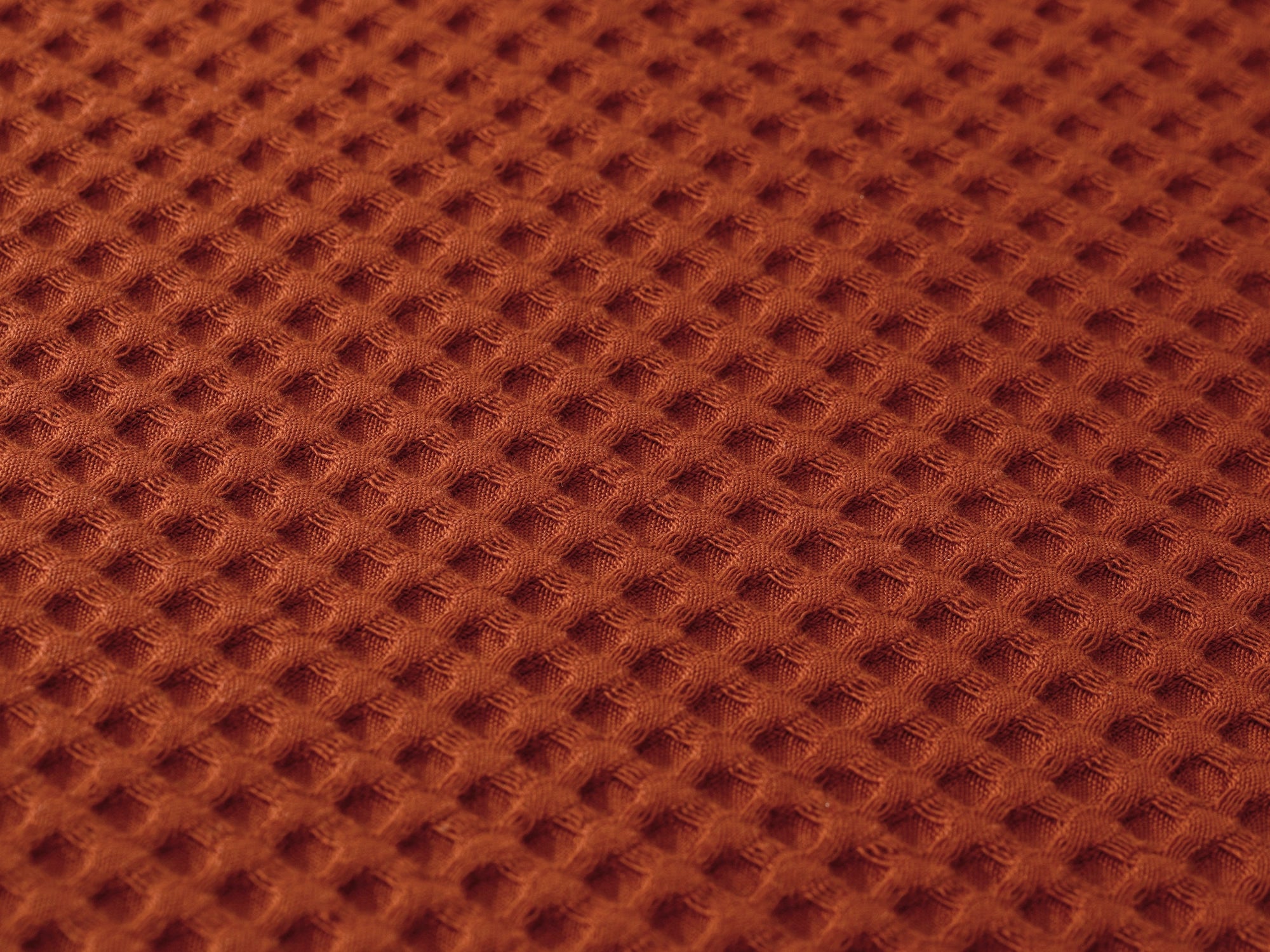 Rust Waffle Bed Throw Set