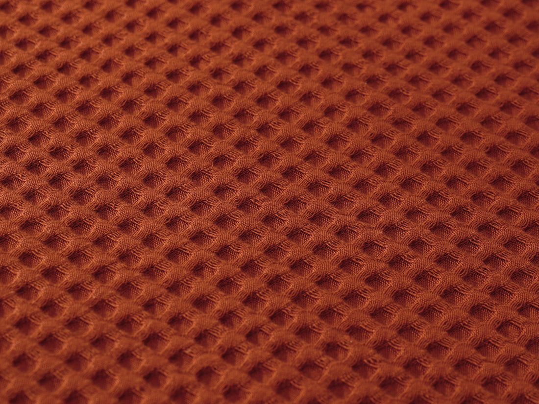 Rust Waffle Bed Throw Set