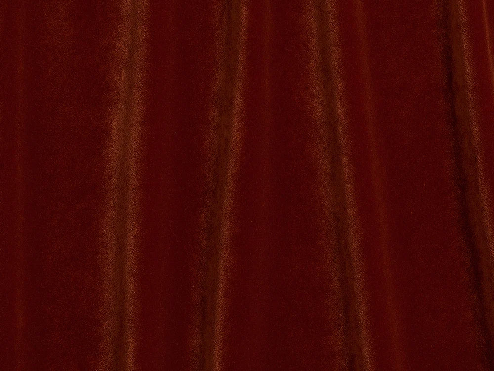Rust Velvet Upholstery Fabric | Warm Plush Texture