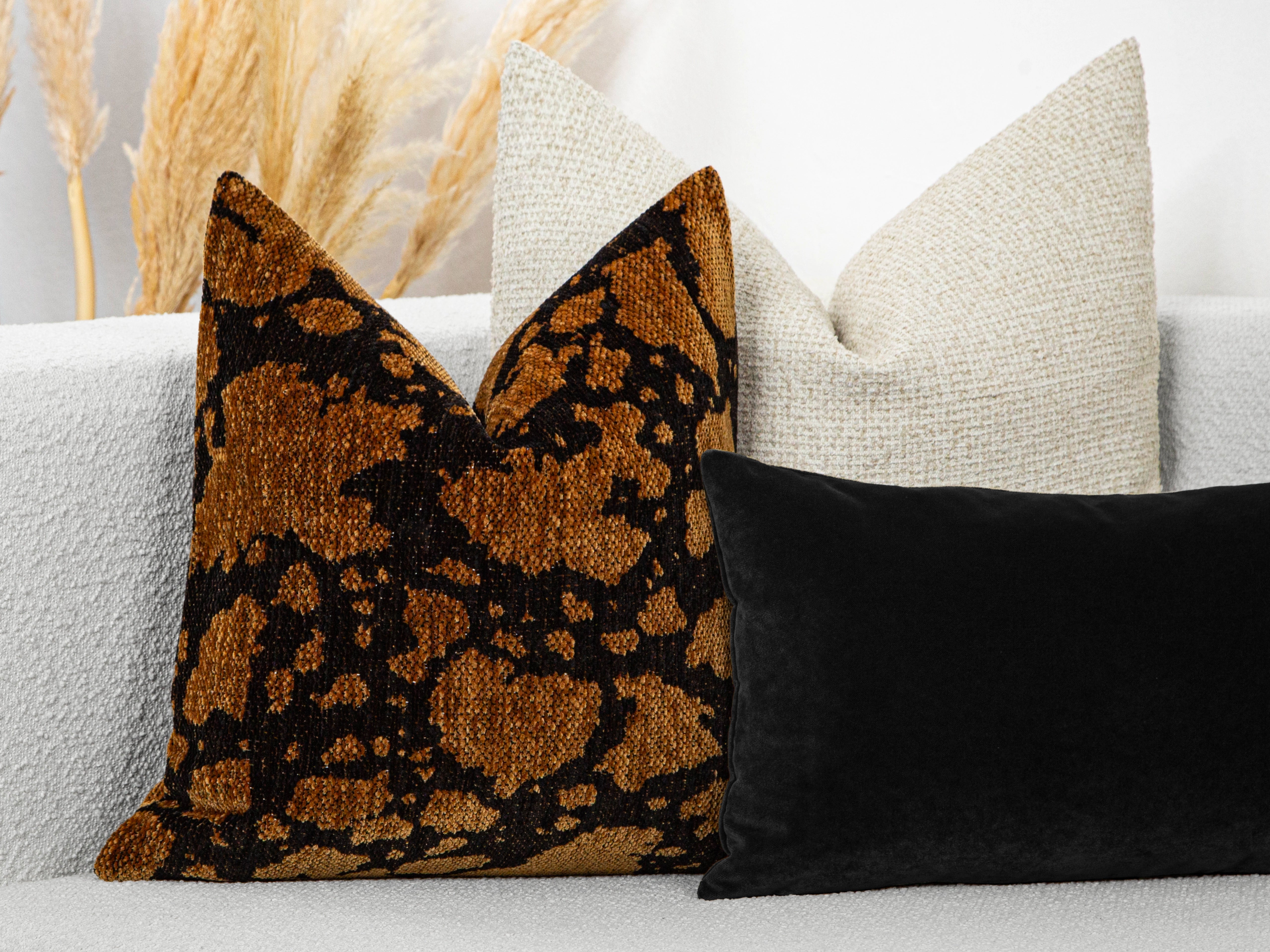 Saddle Brown Abstract Leopard Pillow Cover