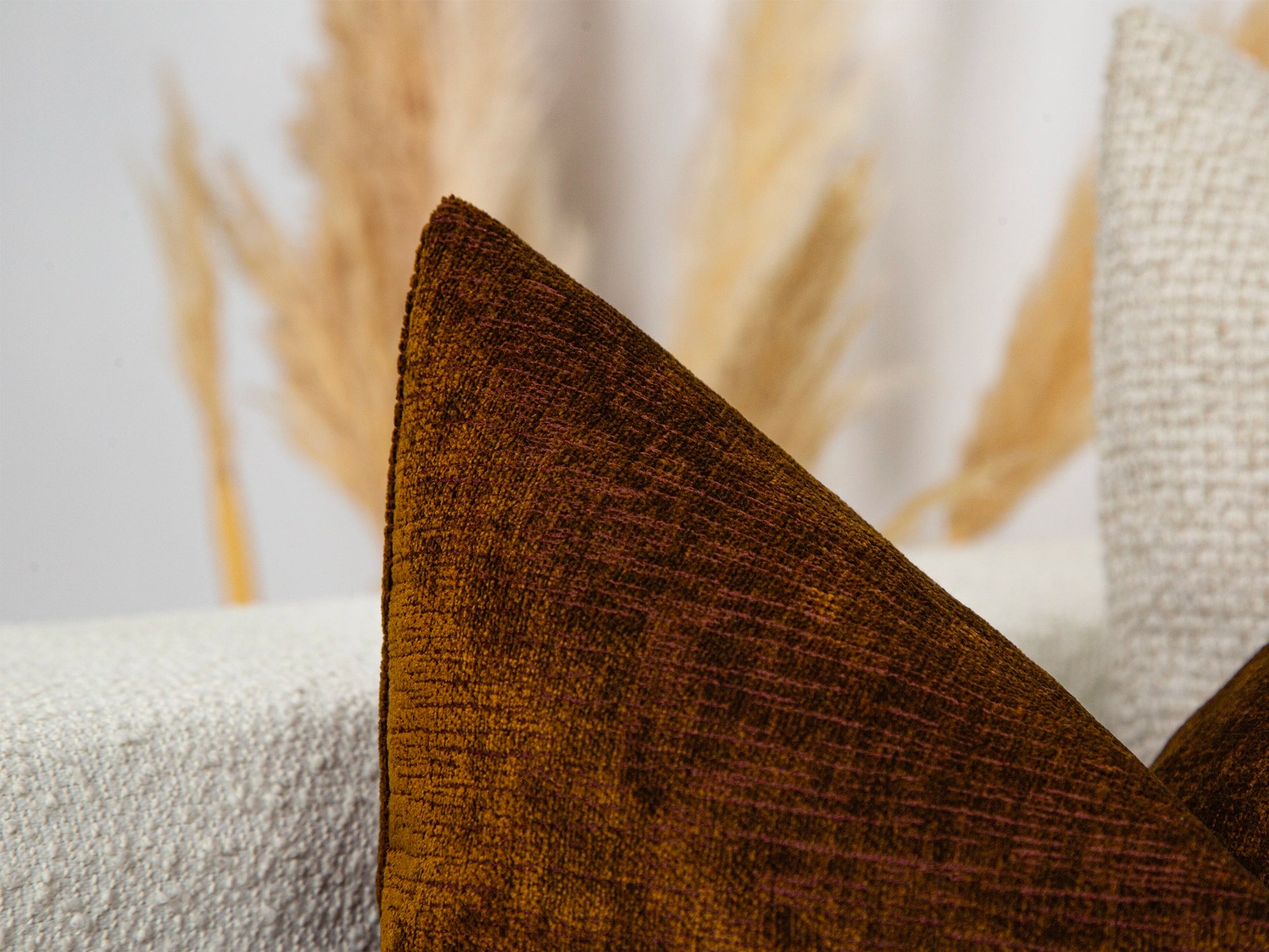 Saddle Brown Textured Pillow Cover