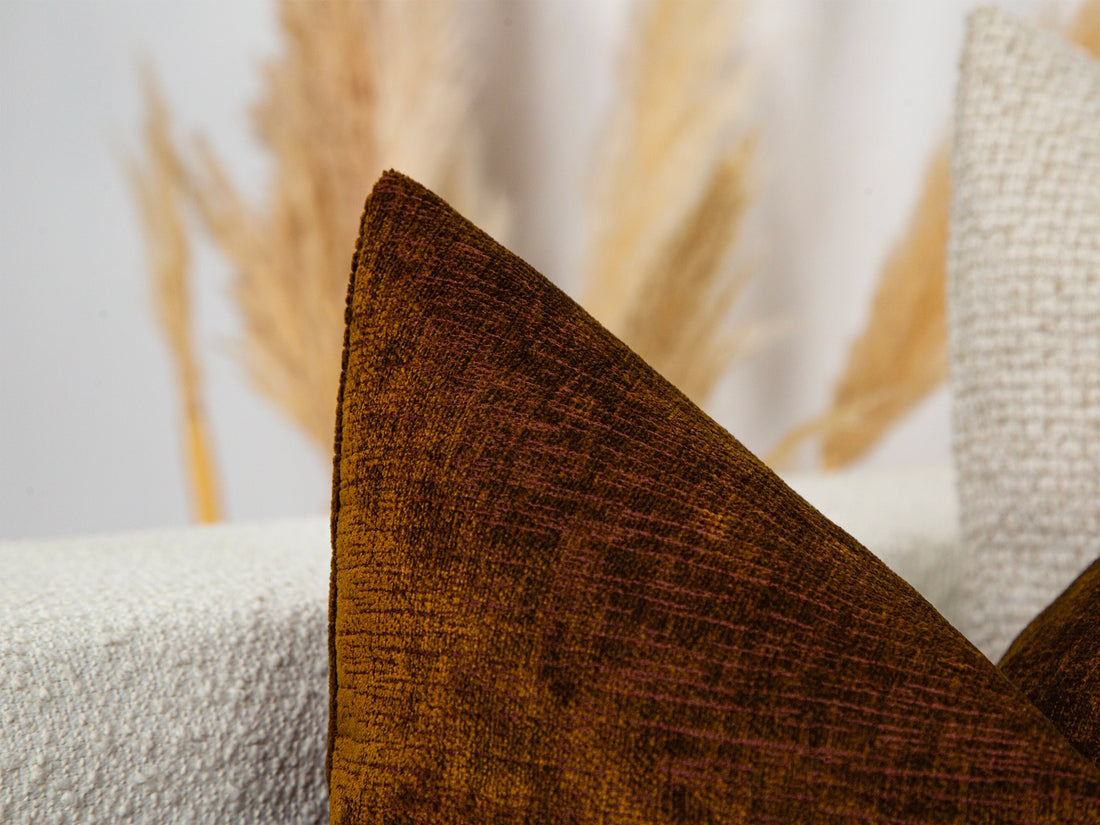 Saddle Brown Textured Pillow Cover