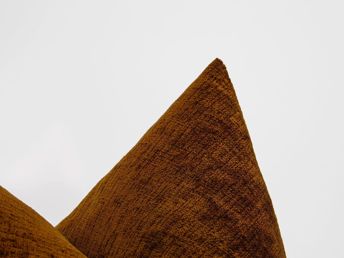 Saddle Brown Textured Pillow Cover