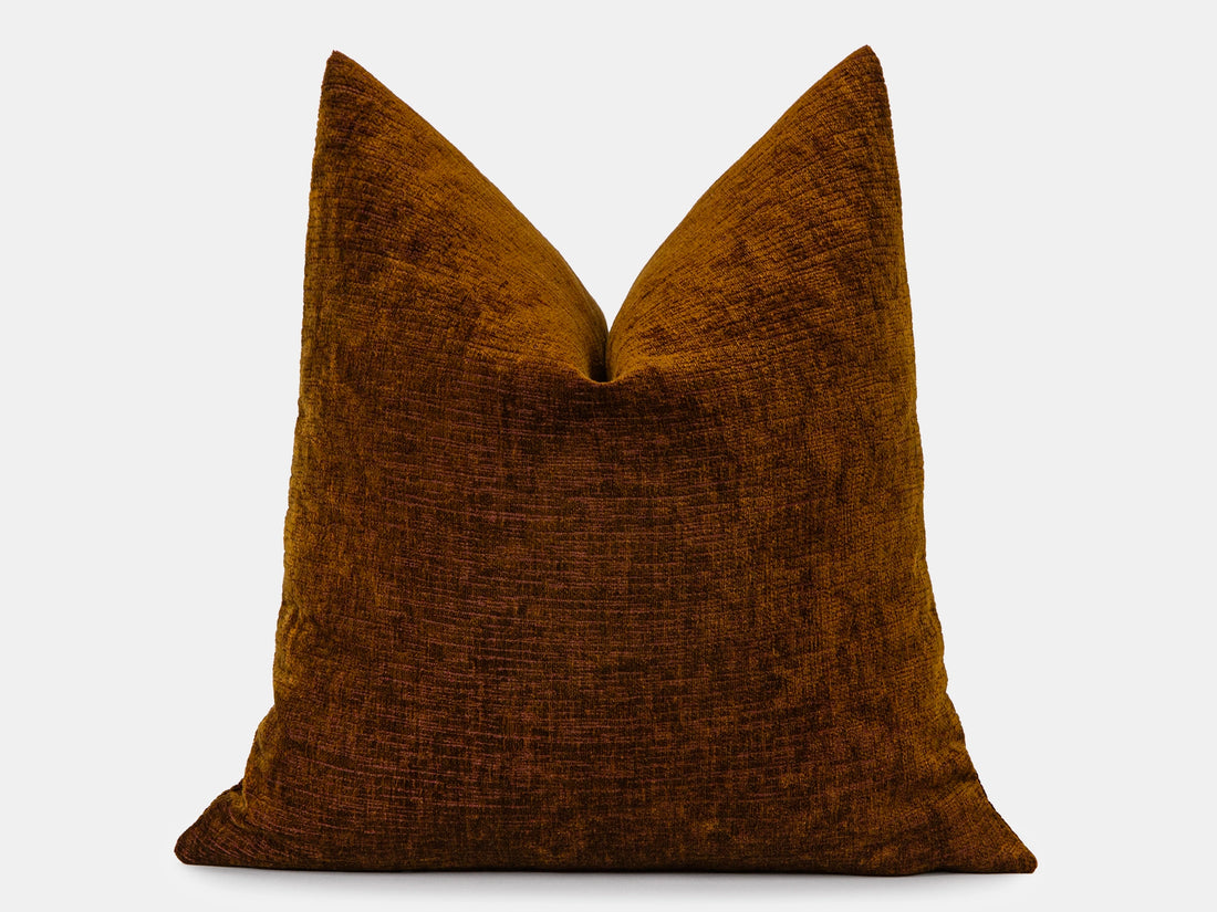 Saddle Brown Textured Pillow Cover