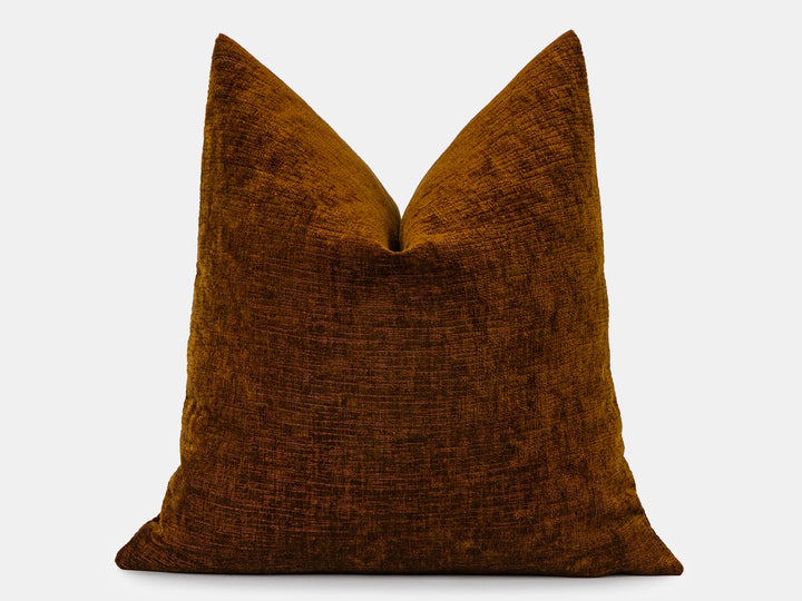 Saddle Brown Textured Pillow Cover