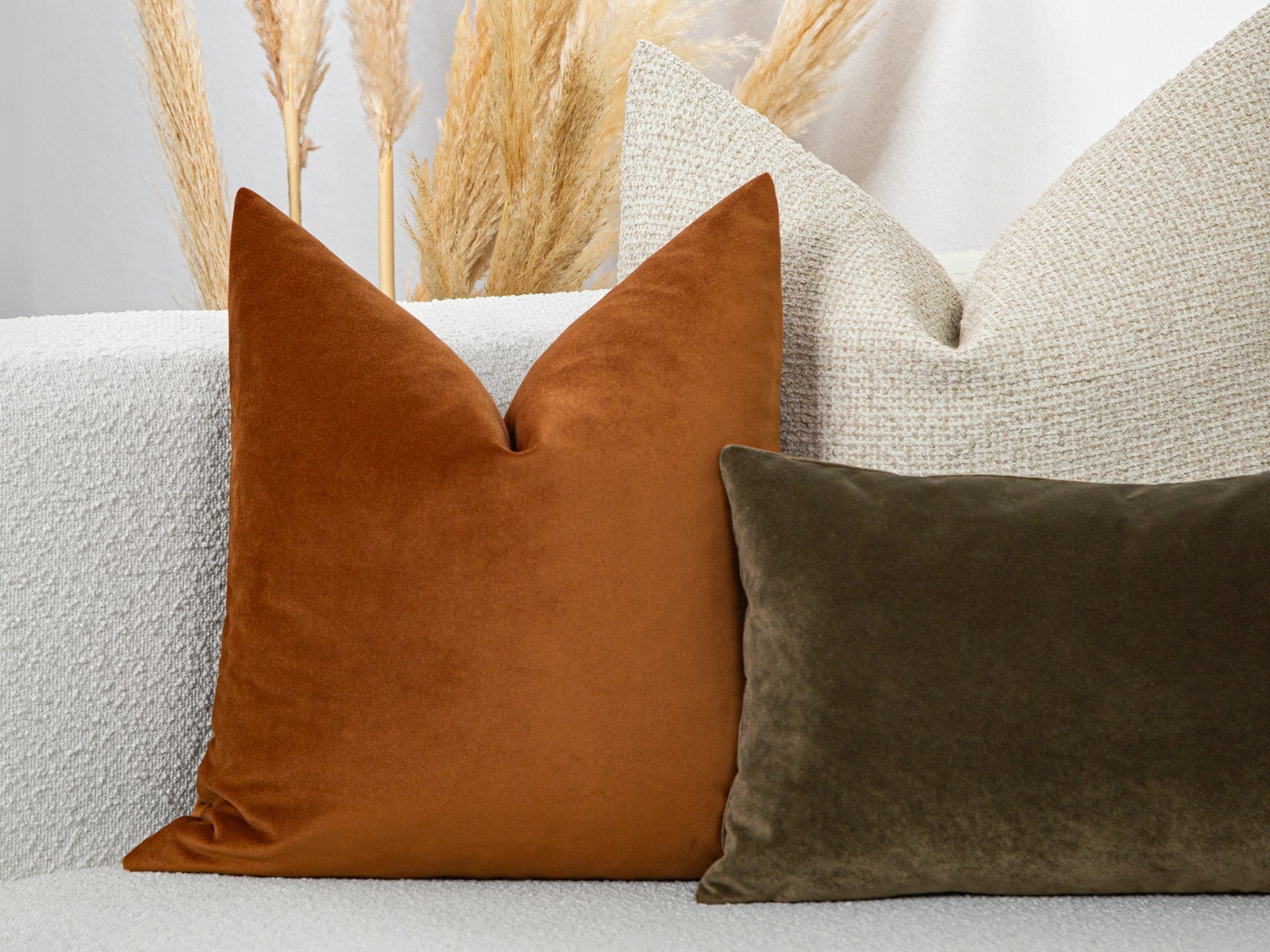 Saddle Brown Velvet Pillow Cover