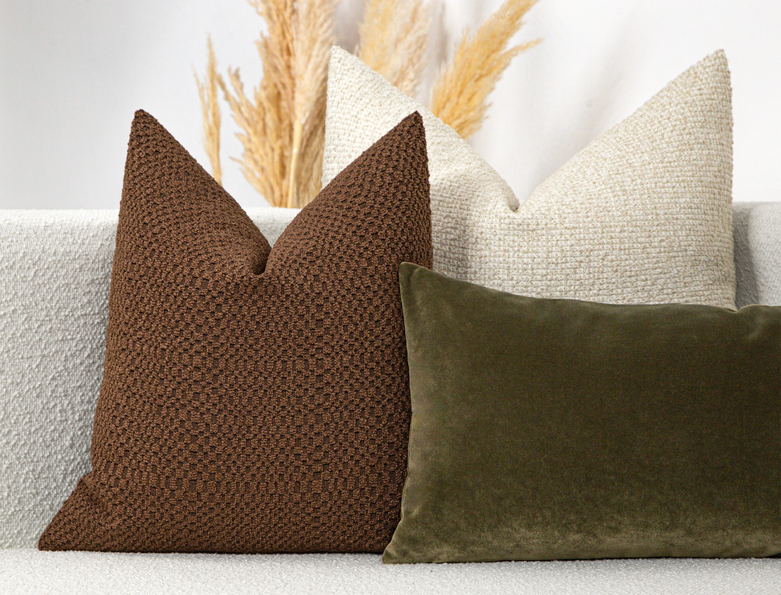 Saddle Brown Tactile Pillow Cover - District