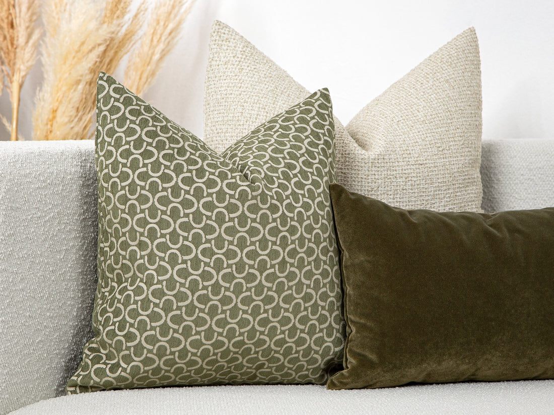 Sage Green Arc Pattern Pillow Cover