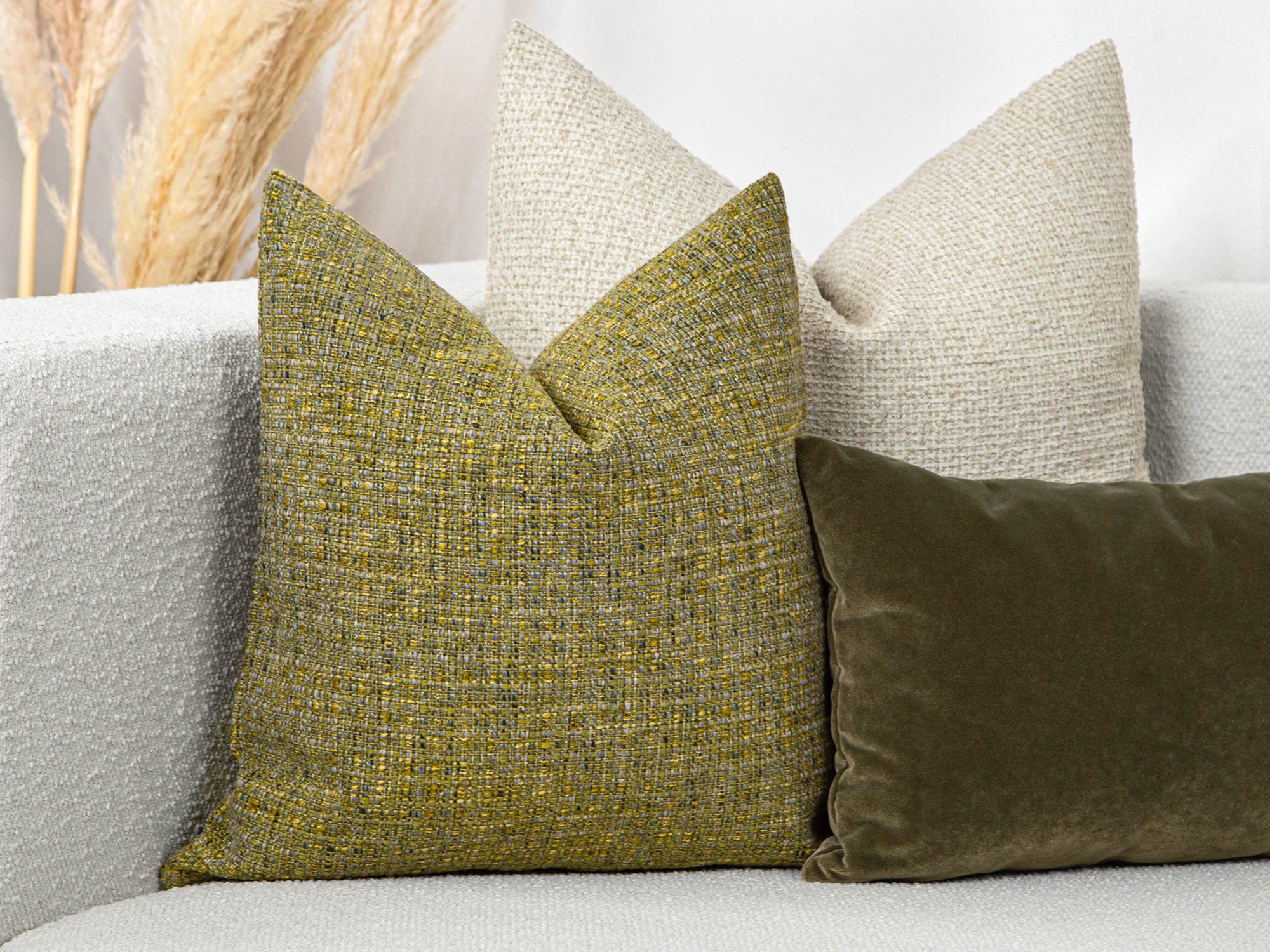 Sage Green Woven Pillow Cover