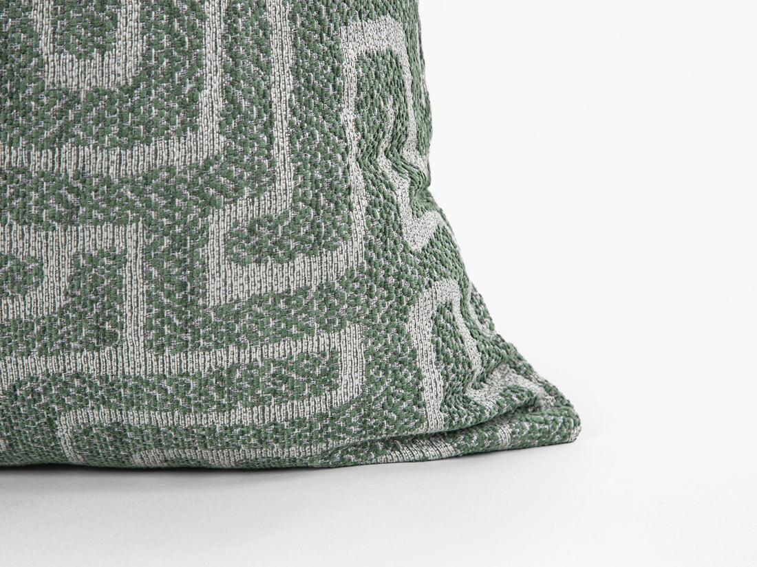 Teal Green Maze Pillow Cover - Tessera
