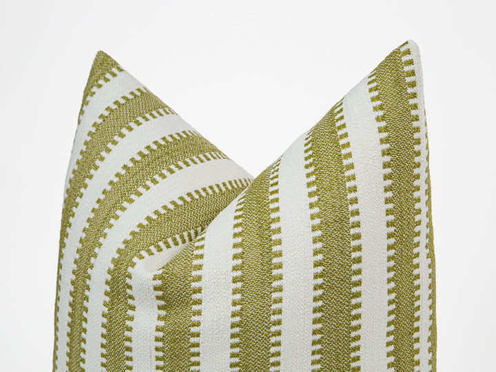 Sage Woven Stripe Outdoor Pillow Cover