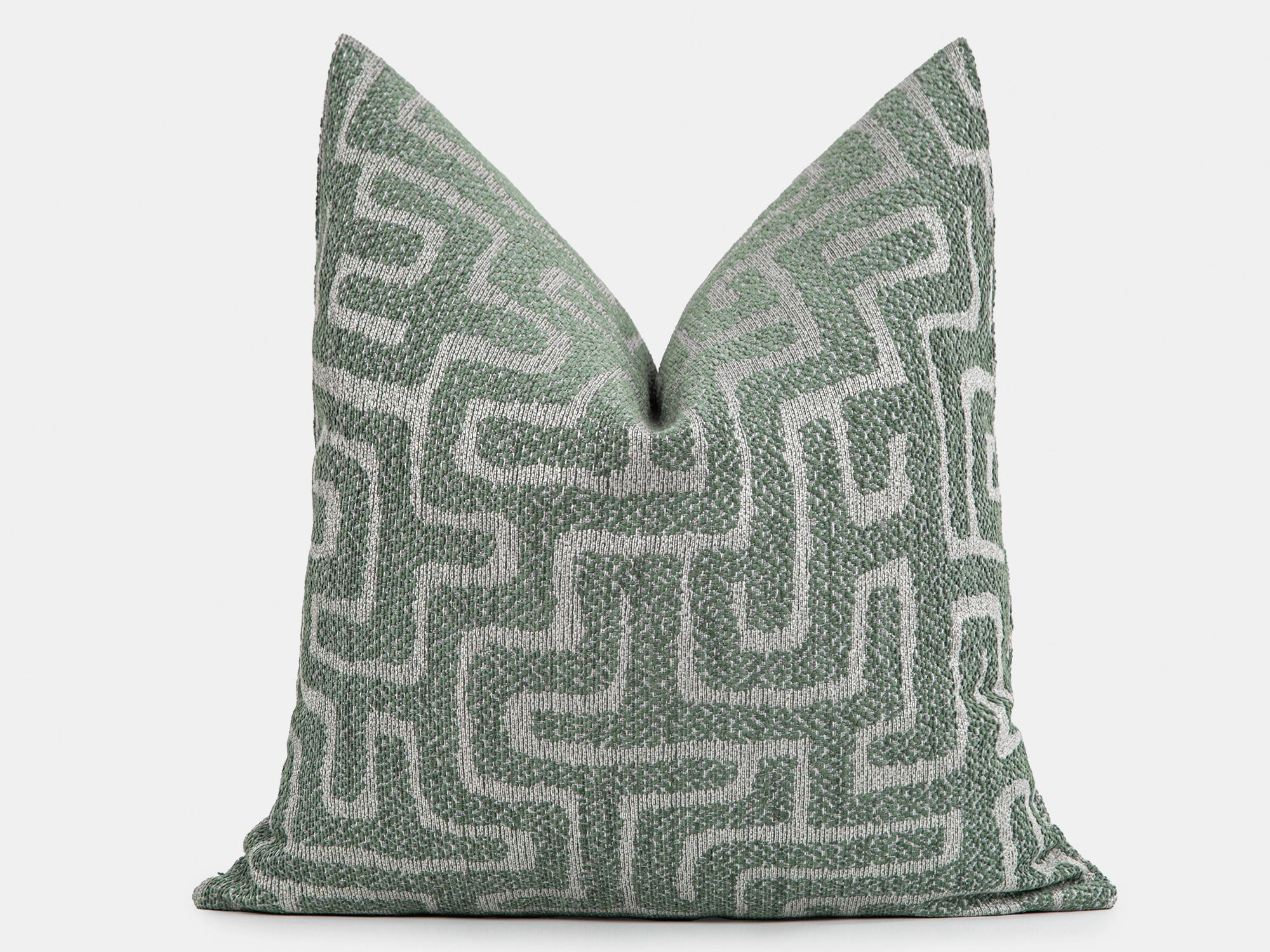 Teal Green Maze Pillow Cover - Tessera