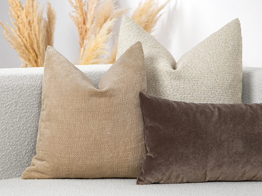 Sand Beige Textured Pillow Cover