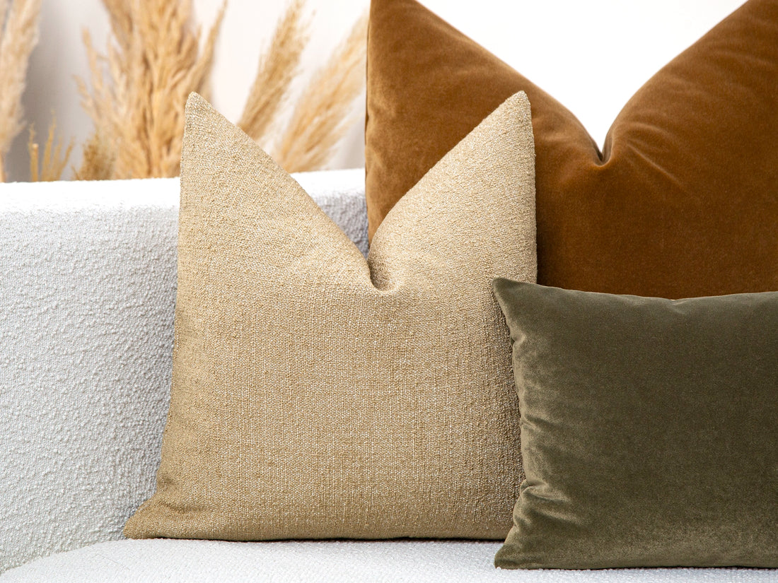 Sand Beige Textured Pillow Cover