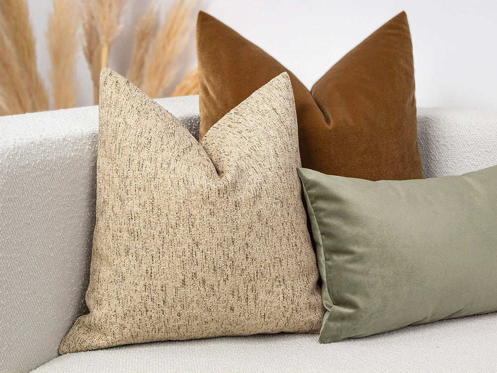 Sandy Beige Linen Pillow Cover - Woven & Earthy