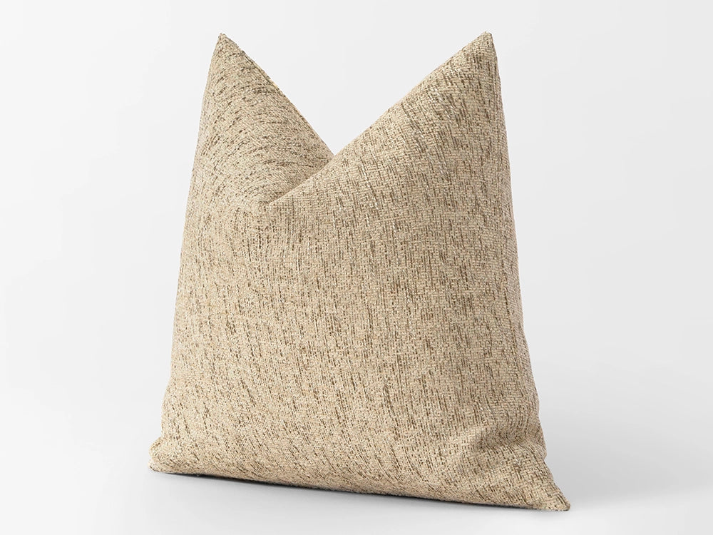 Sandy Beige Linen Pillow Cover - Woven & Earthy