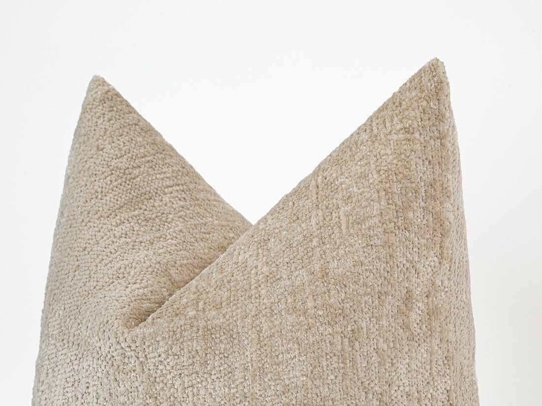 Sand Beige Textured Pillow Cover