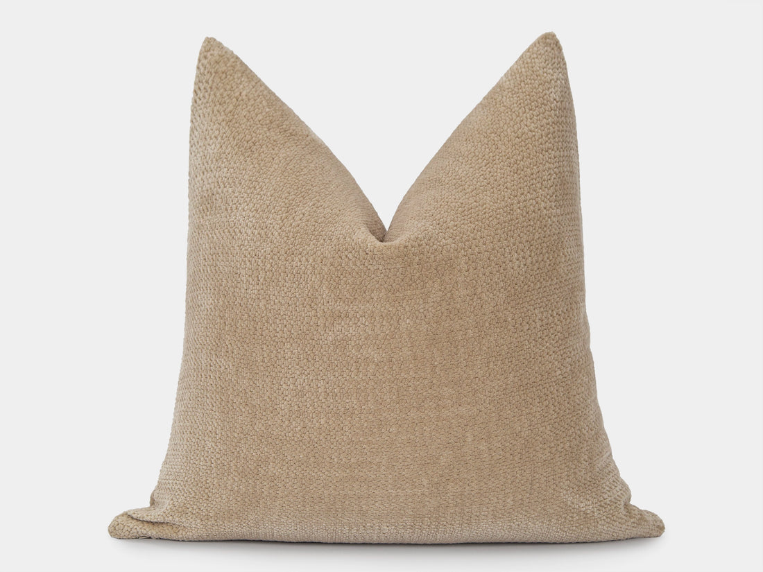 Sand Beige Textured Pillow Cover