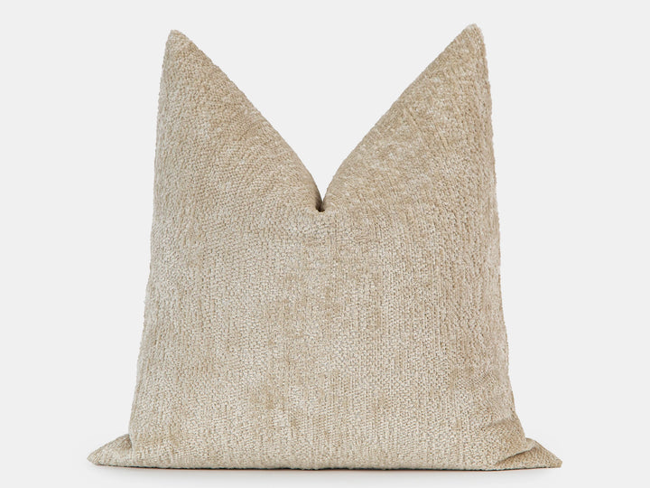 Sand Beige Textured Pillow Cover