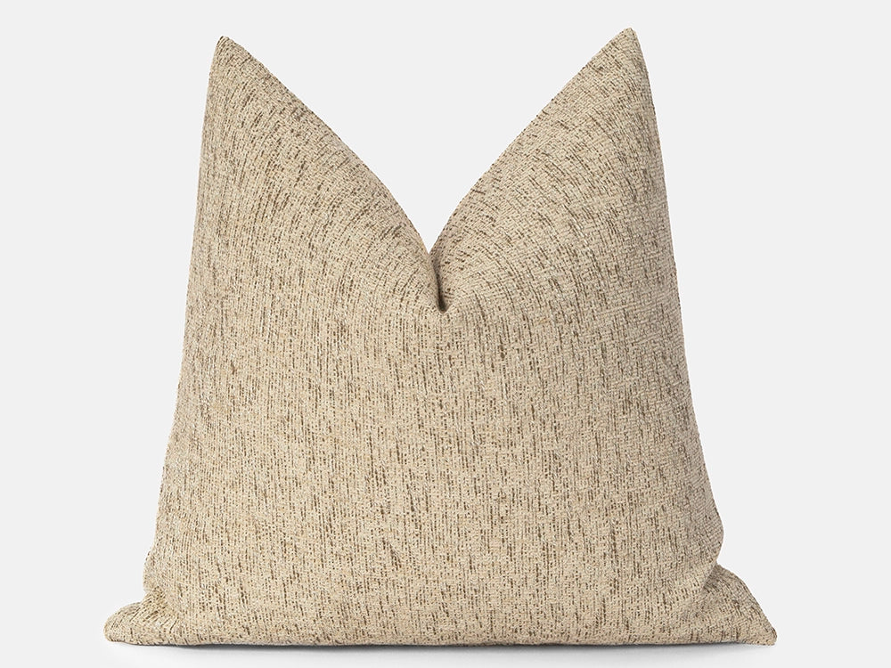 Sandy Beige Linen Pillow Cover - Woven & Earthy