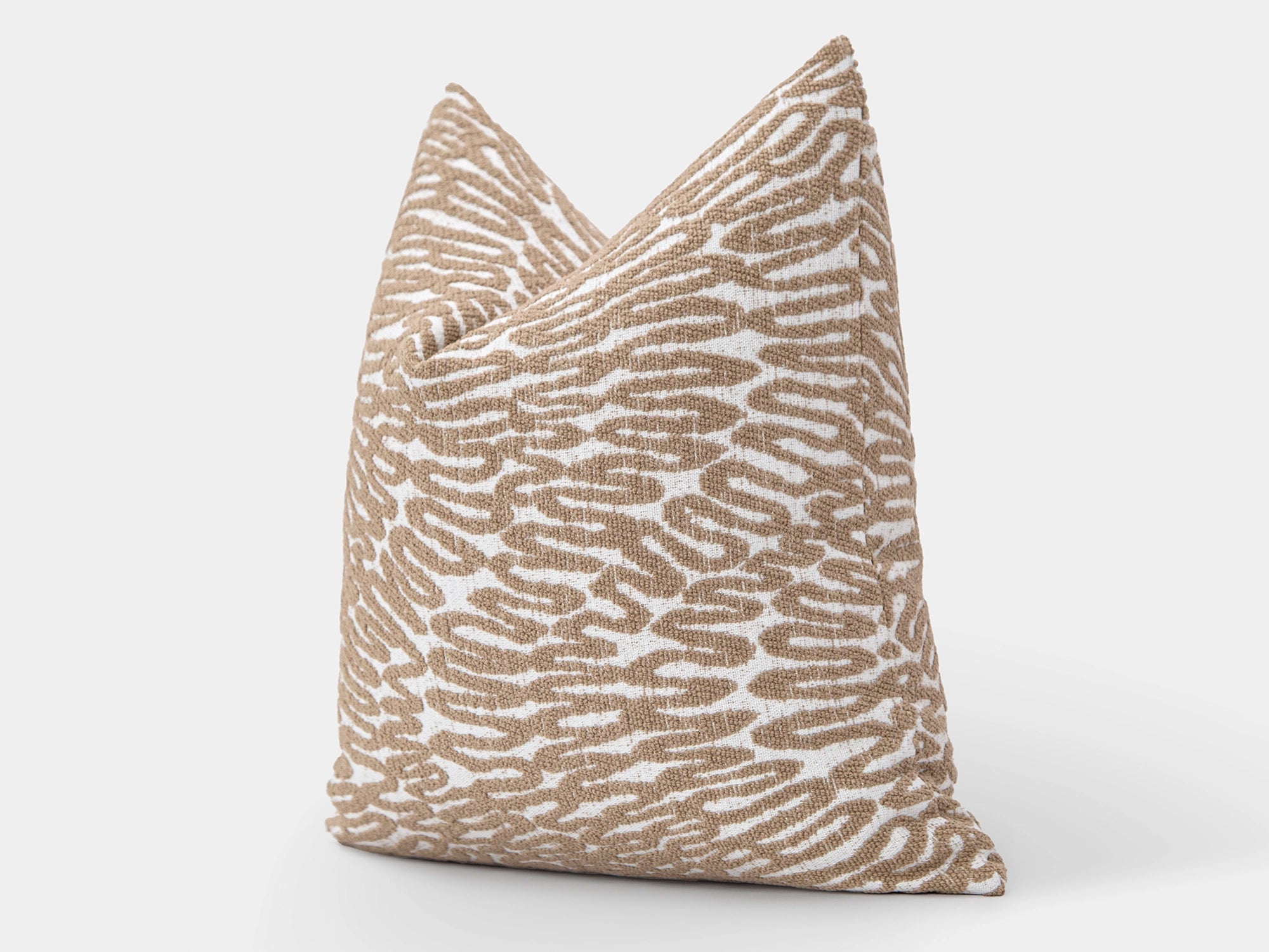 Beige Abstract Textured Pillow Cover