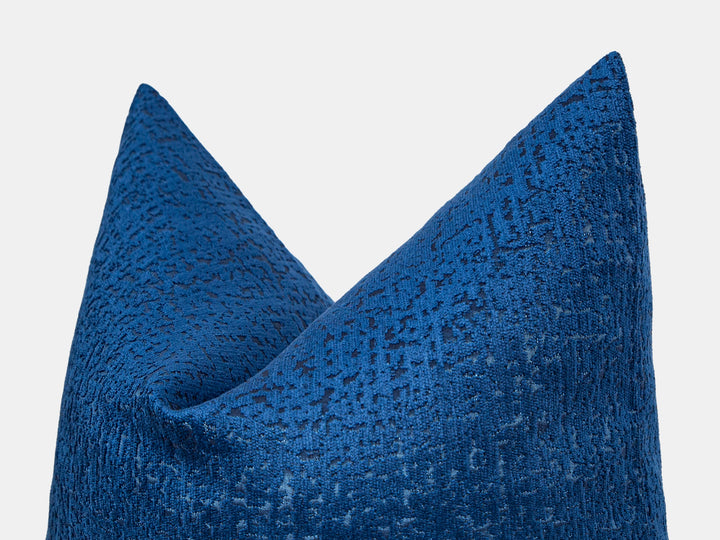Sax Blue Woven Pillow Cover
