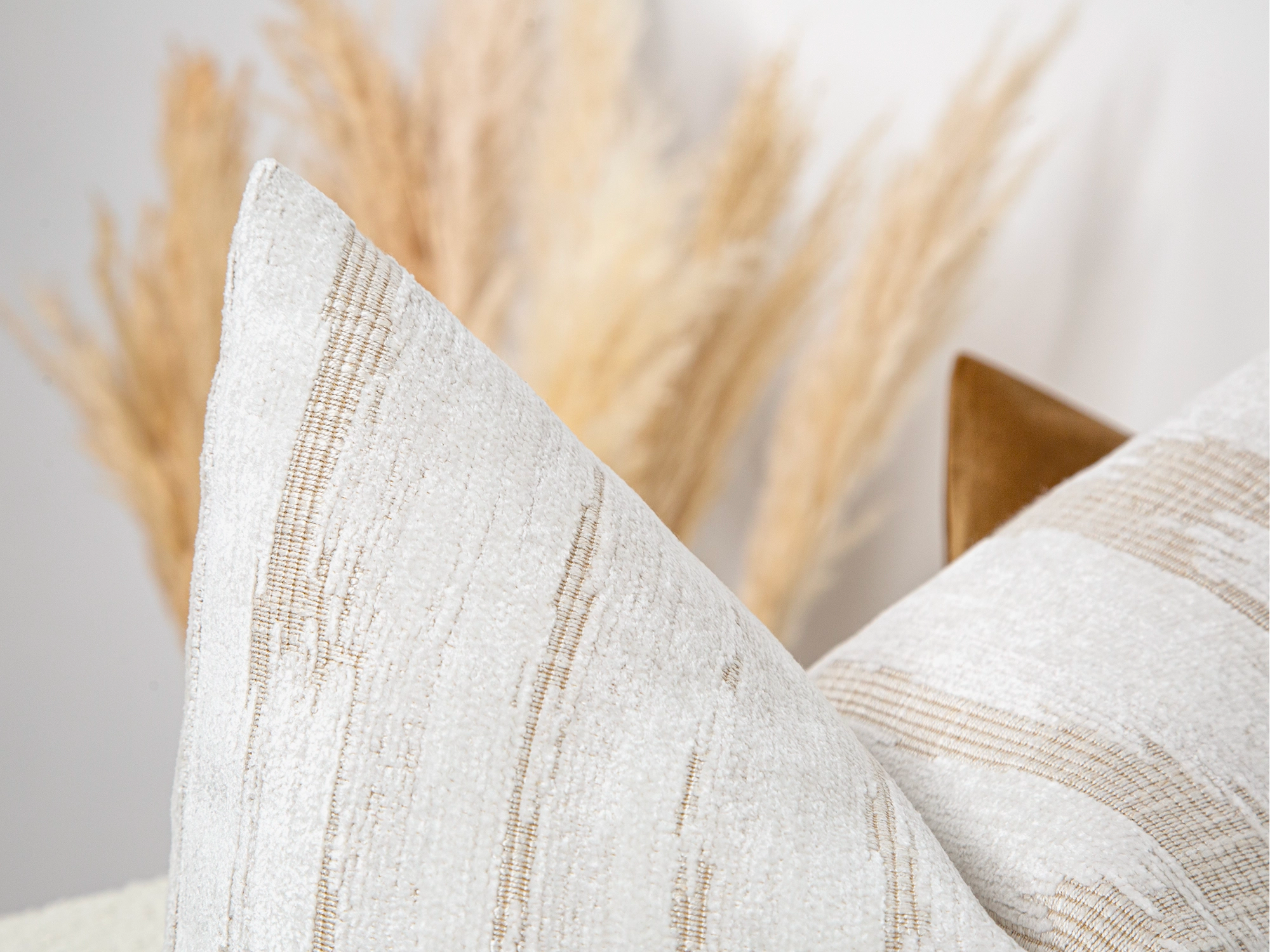 Ivory Textured Silky Pillow Cover