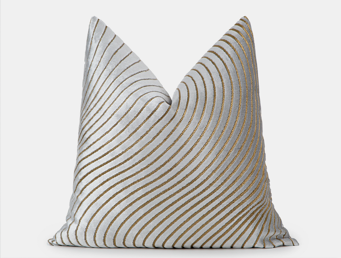 Silver Cut Velvet Luxury Pillow Cover