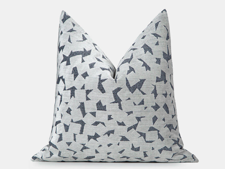 Silver Abstract Velvet Pillow Cover