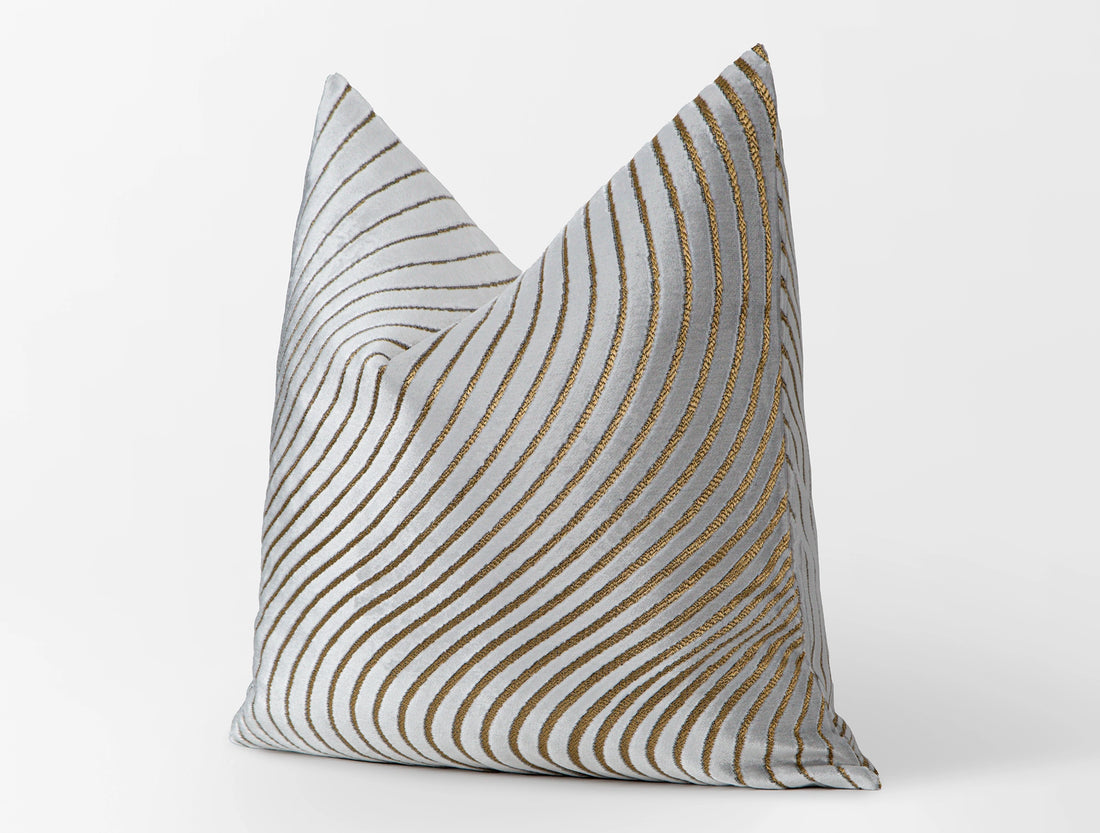 Silver Cut Velvet Luxury Pillow Cover