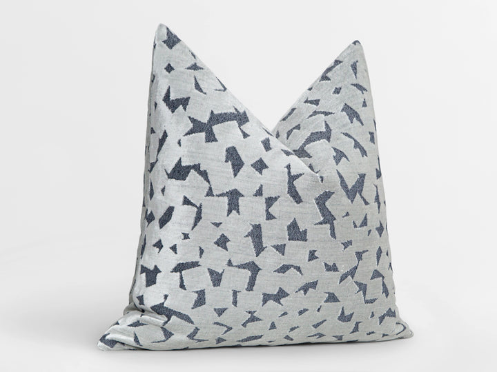 Silver Abstract Velvet Pillow Cover