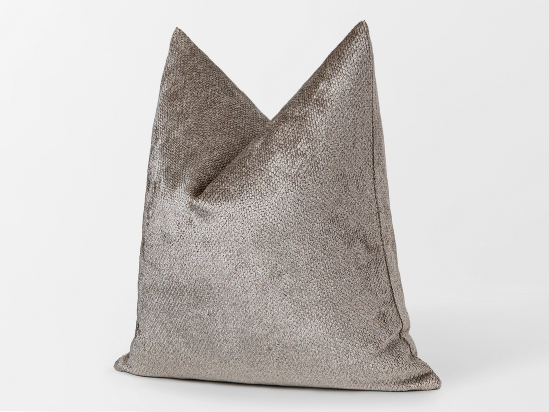 Silver Taupe Lustrous Textured Pillow Cover