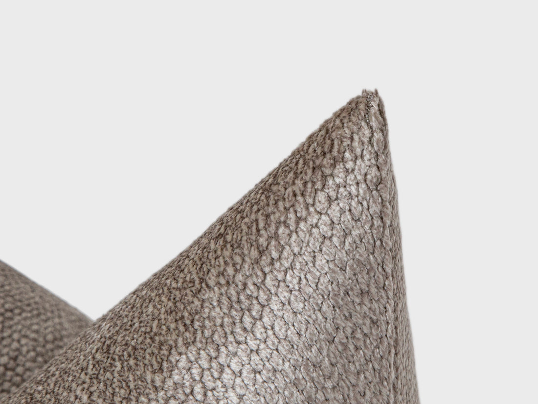 Silver Taupe Lustrous Textured Pillow Cover