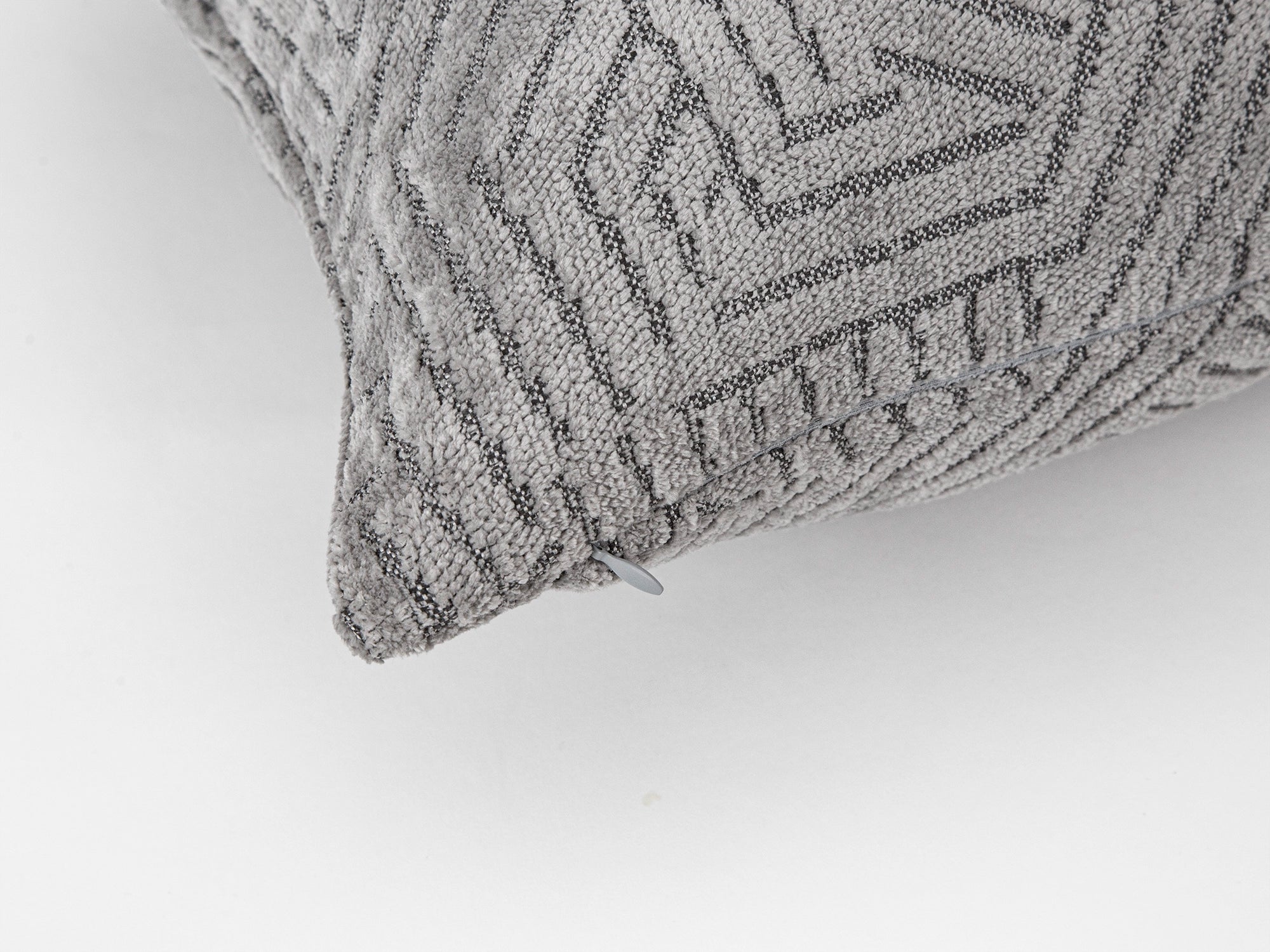 Silver Textured Geometric Pillow Cover
