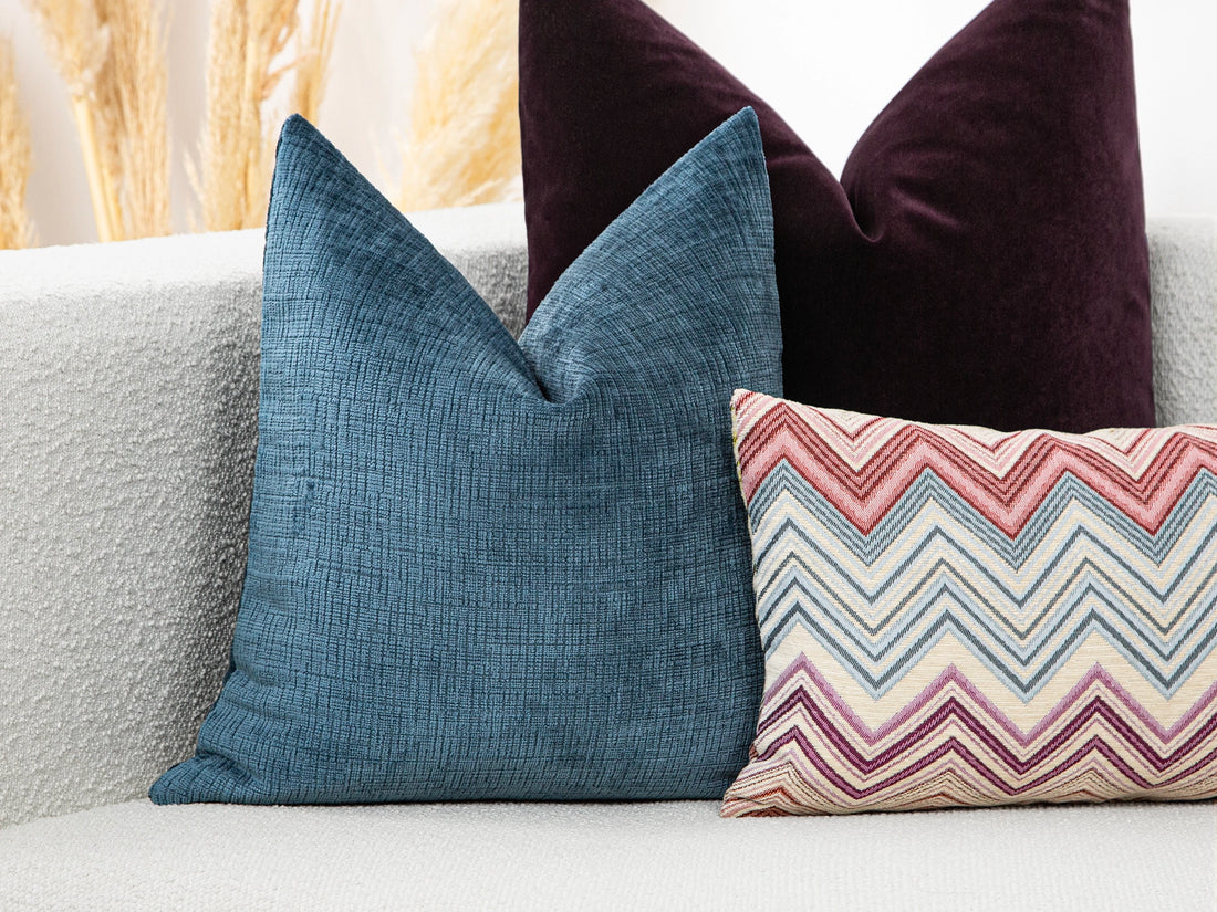 Sky Blue Chenille Pillow Cover - Cozy