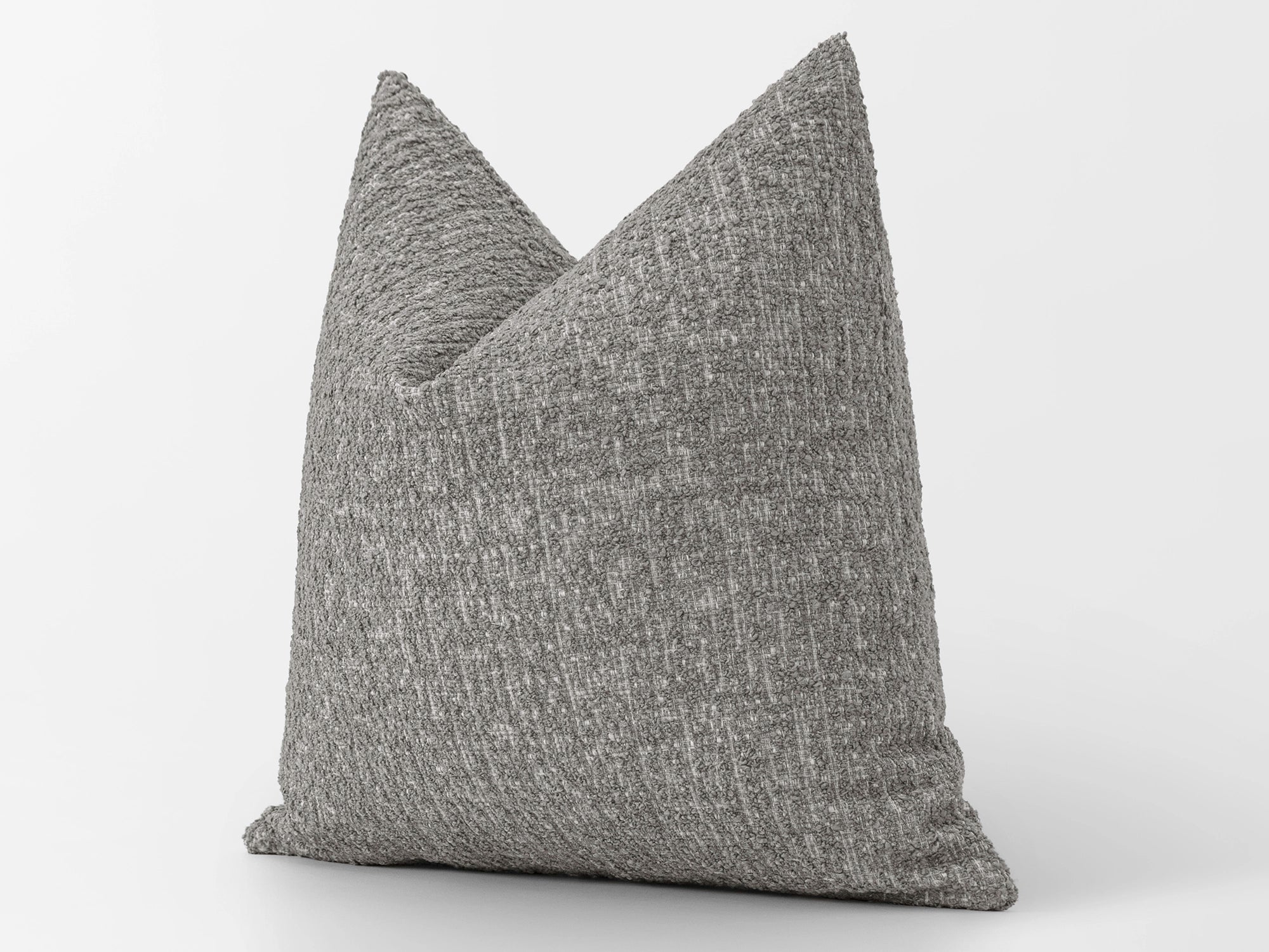 Gray Textured Boucle Pillow Cover