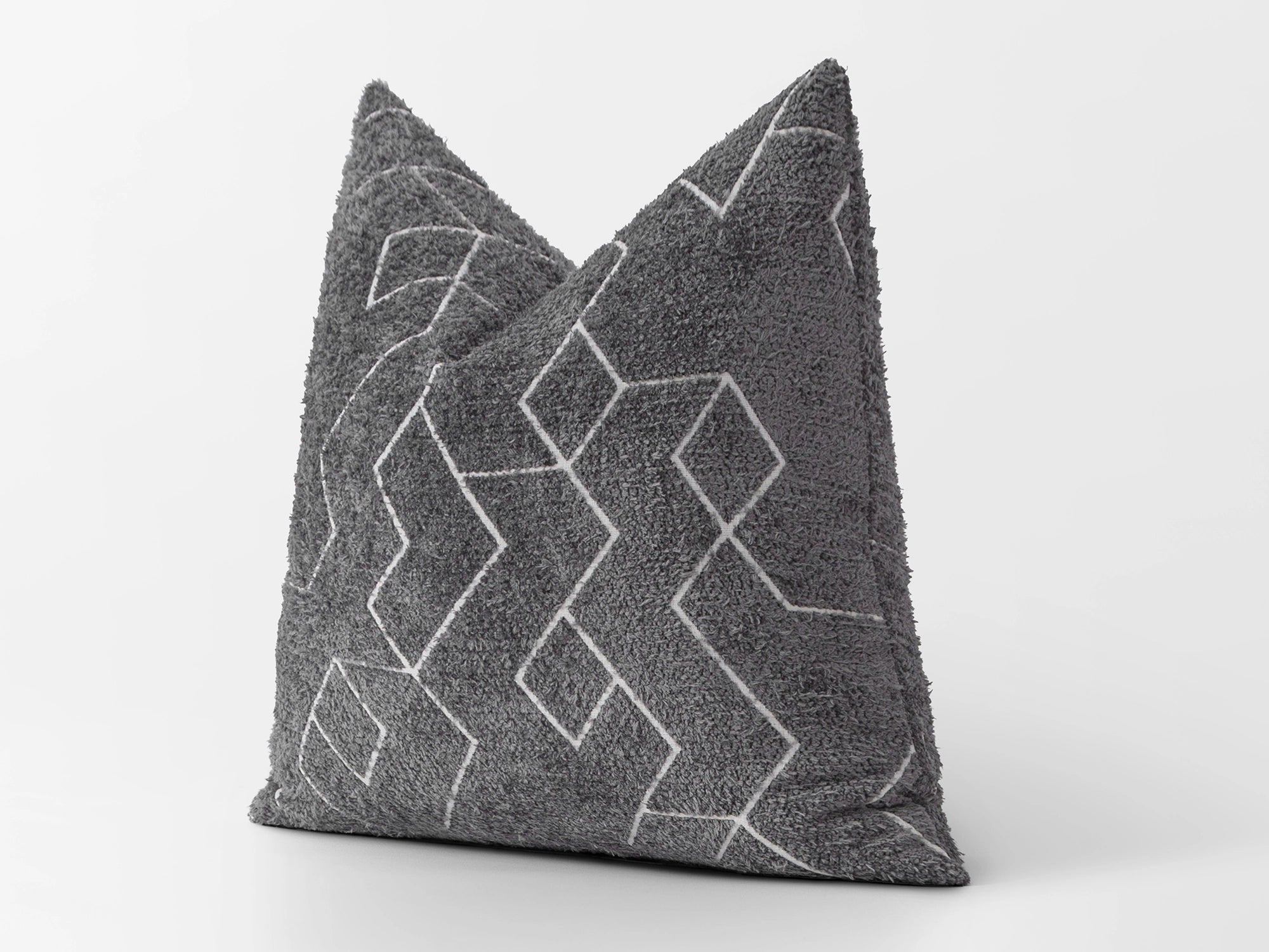 Gray and White Geometric Pillow Cover