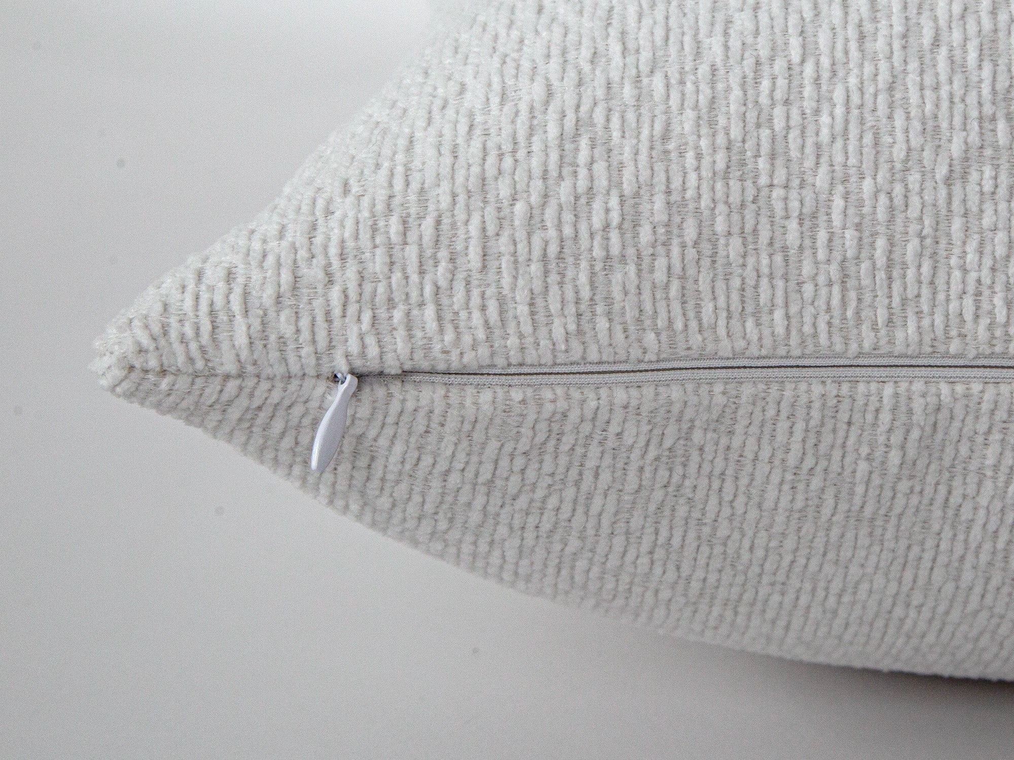 White Textured Throw Pillow Cover