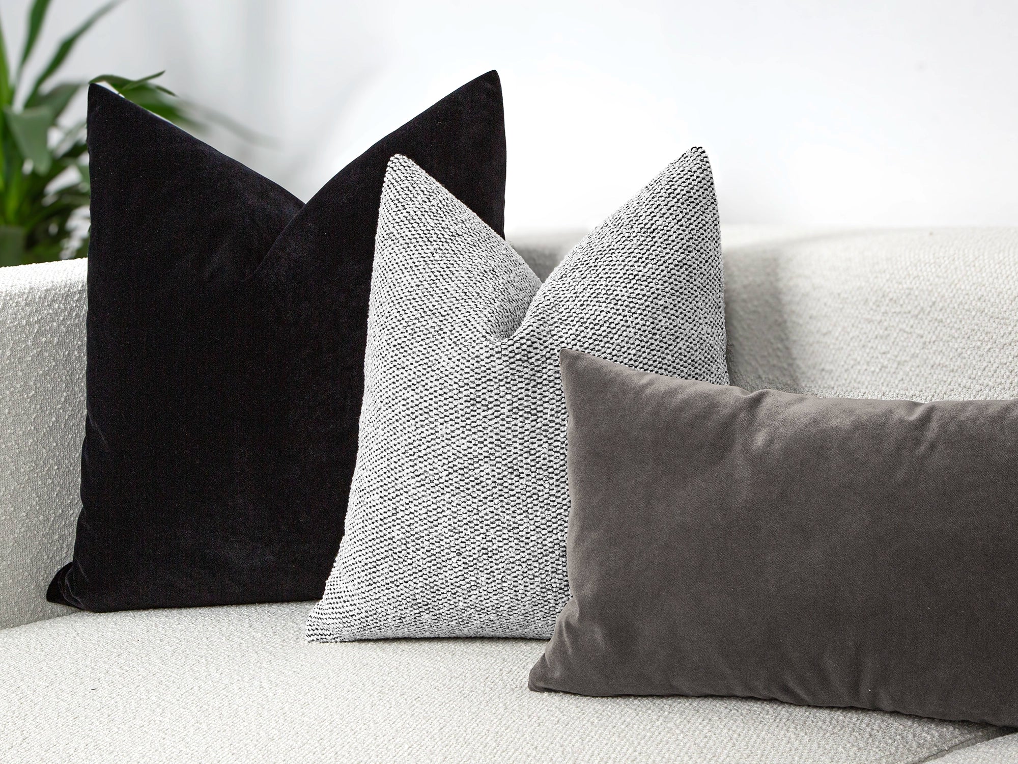 Off White and Black Woven Pillow Cover